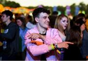31 August 2018; A Festival-goer dances at the Electric Ireland Throwback Stage during day one of Electric Picnic 2018 at Stradbally in Laois. Over 50,000 will descend on Electric Picnic this weekend. This year, Electric Ireland’s Throwback Stage holds a weekend of throwback fun in store, including headliners B*witched, The Voice of M People: Heather Small and Johnny Logan. One of the most popular stages at the festival, Electric Ireland’s Throwback Stage has played host to pop legends 5ive, S Club Party, Ace of Base, Bonnie Tyler, 2 Unlimited, The Vengaboys and Bananarama – to name a few. Share in the nostalgia of the Electric Ireland Throwback Stage, visit:?   ?www.twitter.com/ElectricIreland?|??www.facebook.com/ElectricIreland?| ?www.instagram.com/ElectricIreland | #ThrowbackStage Photo by Sam Barnes/Sportsfile