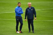 31 August 2018; Noel Hunt of Waterford and Waterford First Team Coach Paul Cashin watch the warm-up prior to the SSE Airtricity League Premier Division match between St Patrick's Athletic and Waterford at Richmond Park in Dublin. Photo by Harry Murphy/Sportsfile