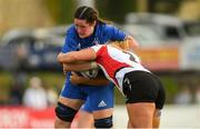 31 August 2018; Hannah O'Connor of Leinster is tackled by Neve Jones of Ulster during the Women’s Interprovincial Championship match between Leinster and Ulster at Blackrock RFC in Dublin. Photo by Piaras Ó Mídheach/Sportsfile