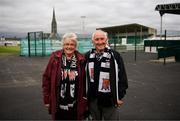 31 August 2018; Dundalk supporters Iris and Paddy McGuinness arrive prior to the SSE Airtricity League Premier Division match between Limerick and Dundalk at the Markets Field in Limerick. Photo by Diarmuid Greene/Sportsfile