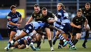 31 August 2018; Rory O'Loughlin of Leinster is tackled by Willis Halaholo of Cardiff Blues during the Guinness PRO14 Round 1 match between Cardiff Blues and Leinster at the BT Cardiff Arms Park in Cardiff, Wales. Photo by Ramsey Cardy/Sportsfile
