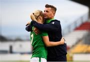 31 August 2018; Republic of Ireland head coach Colin Bell and Diane Caldwell of Republic of Ireland following the 2019 FIFA Women's World Cup Qualifier match between Republic of Ireland and Northern Ireland at Tallaght Stadium in Dublin. Photo by Stephen McCarthy/Sportsfile