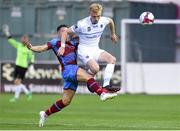 31 August 2018; Liam Scales of UCD in action against Chris Lyons of Drogheda United during the SSE Airtricity League First Division match between Drogheda United and UCD at United Park in Drogheda, Louth. Photo by Matt Browne/Sportsfile