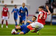 31 August 2018; Gavan Holohan of Waterford in action against Kevin Toner of St Patrick's Athletic during the SSE Airtricity League Premier Division match between St Patrick's Athletic and Waterford at Richmond Park in Dublin. Photo by Harry Murphy/Sportsfile