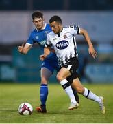 31 August 2018; Michael Duffy of Dundalk in action against Karl O'Sullivan of Limerick during the SSE Airtricity League Premier Division match between Limerick and Dundalk at the Markets Field in Limerick. Photo by Diarmuid Greene/Sportsfile