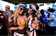 31 August 2018; Festival-goers Aoibhinn and Caoilfhionn Raleigh, from Leixlip, Co. Kildare, pictured as Spring Break perform at the Electric Ireland Throwback Stage during day one of Electric Picnic 2018 at Stradbally in Laois. The Throwback fun is in full swing Electric Ireland’s Throwback Stage. Spring Break are belting out their signature 80’s style sound to a crowd of nostalgia lovers. But the fun has only just begun. This year, Electric Ireland’s Throwback Stage boasts a host of throwback fun, including headliners B*witched, The Voice of M People: Heather Small and Johnny Logan. One of the most popular stages at the festival, Electric Ireland’s Throwback Stage has played host to pop legends 5ive, S Club Party, Ace of Base, Bonnie Tyler, 2 Unlimited, The Vengaboys and Bananarama – to name a few. Share in the nostalgia of the Electric Ireland Throwback Stage, visit:?   ?www.twitter.com/ElectricIreland?|??www.facebook.com/ElectricIreland?| ?www.instagram.com/ElectricIreland | #ThrowbackStage Photo by Sam Barnes/Sportsfile