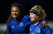31 August 2018; Leinster's Eimear Corri, left, and Emma Hooban after the Women’s Interprovincial Championship match between Leinster and Ulster at Blackrock RFC in Dublin. Photo by Piaras Ó Mídheach/Sportsfile