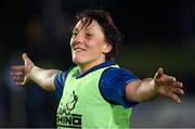 31 August 2018; Leinster's Lindsay Peat celebrates after the Women’s Interprovincial Championship match between Leinster and Ulster at Blackrock RFC in Dublin. Photo by Piaras Ó Mídheach/Sportsfile