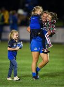 31 August 2018; Leinster's Michelle Claffey with supporters, from left, Ellie McCormack, age 6, Freya McCormack, age 4, and Isabelle Neville, age 3, after the Women’s Interprovincial Championship match between Leinster and Ulster at Blackrock RFC in Dublin. Photo by Piaras Ó Mídheach/Sportsfile