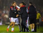 31 August 2018; Rhys McCabe of Sligo Rovers celebrates with manager Gerard Lyttle after their side scored their second goal during the SSE Airtricity League Premier Division match between Cork City and Sligo Rovers at Turner's Cross in Cork. Photo by Eóin Noonan/Sportsfile