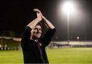 31 August 2018; Dundalk manager Stephen Kenny applauds Dundalk supporters after the SSE Airtricity League Premier Division match between Limerick and Dundalk at the Markets Field in Limerick. Photo by Diarmuid Greene/Sportsfile