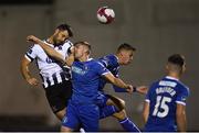 31 August 2018; Patrick Hoban of Dundalk in action against Colman Kennedy and Cian Coleman of Limerick during the SSE Airtricity League Premier Division match between Limerick and Dundalk at the Markets Field in Limerick. Photo by Diarmuid Greene/Sportsfile