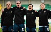 31 August 2018; Northern Ireland players during their National Anthem prior to the 2019 FIFA Women's World Cup Qualifier match between Republic of Ireland and Northern Ireland at Tallaght Stadium in Dublin. Photo by Stephen McCarthy/Sportsfile
