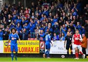 31 August 2018; Waterford supporters applaud in tribute to Bohemians supporter Oran Tully, who recently passed away, during the SSE Airtricity League Premier Division match between St Patrick's Athletic and Waterford at Richmond Park in Dublin. Photo by Harry Murphy/Sportsfile