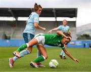 31 August 2018; Katie McCabe of Republic of Ireland and Bellie Simpson of Northern Ireland during the 2019 FIFA Women's World Cup Qualifier match between Republic of Ireland and Northern Ireland at Tallaght Stadium in Dublin. Photo by Stephen McCarthy/Sportsfile