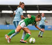 31 August 2018; Katie McCabe of Republic of Ireland and Bellie Simpson of Northern Ireland during the 2019 FIFA Women's World Cup Qualifier match between Republic of Ireland and Northern Ireland at Tallaght Stadium in Dublin. Photo by Stephen McCarthy/Sportsfile