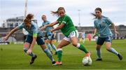 31 August 2018; Katie McCabe of Republic of Ireland with Marissa Callaghan, left, and Jessica Foy of Northern Ireland during the 2019 FIFA Women's World Cup Qualifier match between Republic of Ireland and Northern Ireland at Tallaght Stadium in Dublin. Photo by Stephen McCarthy/Sportsfile