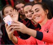 31 August 2018; Amanda Budden of Republic of Ireland with supporters following the 2019 FIFA Women's World Cup Qualifier match between Republic of Ireland and Northern Ireland at Tallaght Stadium in Dublin. Photo by Stephen McCarthy/Sportsfile