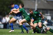 1 September 2018; Luis Faria of Leinster is tackled by Diarmuid Kilgallen of Connacht during the U19 Interprovincial Championship match between Leinster and Connacht at Galwegians RFC in Galway. Photo by David Fitzgerald/Sportsfile