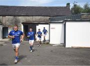 1 September 2018; Charlie Ward, left, and his Leinster team mates run out prior to the U19 Interprovincial Championship match between Leinster and Connacht at Galwegians RFC in Galway. Photo by David Fitzgerald/Sportsfile