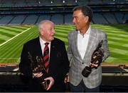 1 September 2018; Former Down footballer Paddy Doherty, left, and former Galway hurler John Connolly with their Lifetime Achievement Awards during the GPA Former Players Event 2018 at Croke Park in Dublin. Photo by Piaras Ó Mídheach/Sportsfile