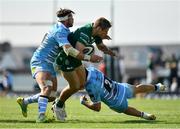1 September 2018; Kyle Godwin of Connacht is tackled by Ryan Wilson, left, and George Turner of Glasgow Warriors during the Guinness PRO14 Round 1 match between Connacht and Glasgow Warriors at the Sportsground in Galway. Photo by Seb Daly/Sportsfile