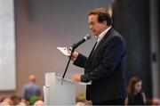 1 September 2018; MC Marty Morrissey speaking during the GPA Former Players Event 2018 at Croke Park in Dublin. Photo by Piaras Ó Mídheach/Sportsfile