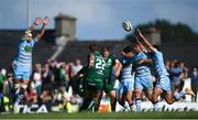 1 September 2018; Craig Ronaldson has a drop goal attempt during the Guinness PRO14 Round 1 match between Connacht and Glasgow Warriors at the Sportsground in Galway. Photo by David Fitzgerald/Sportsfile
