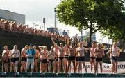 1 September 2018; Competitors prepare to swim the 99th Dublin City Liffey Swim in Dublin. Photo by Harry Murphy/Sportsfile