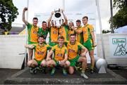 1 September 2018; Corofin players celebrate with the cup after the Londis All Ireland Senior Football 7s final match between Naomh Gall and Corofin at Kilmacud Crokes GAA Club in Dublin Photo by Eóin Noonan/Sportsfile