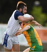 1 September 2018; Kevin Niblock of Naomh Gall in action against Dylan McHugh of Corofin during the Londis All Ireland Senior Football 7s final match between Naomh Gall and Corofin at Kilmacud Crokes GAA Club in Dublin Photo by Eóin Noonan/Sportsfile