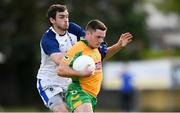 1 September 2018; Dylan Wall of Corofin in action against Colin Brady of Naomh Gall during the Londis All Ireland Senior Football 7s final match between Naomh Gall and Corofin at Kilmacud Crokes GAA Club in Dublin Photo by Eóin Noonan/Sportsfile