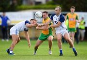 1 September 2018; Dylan Wall of Corofin in action against Eoghan McCabe, left, and Michael Pollock of Naomh Gall during the Londis All Ireland Senior Football 7s final match between Naomh Gall and Corofin at Kilmacud Crokes GAA Club in Dublin Photo by Eóin Noonan/Sportsfile