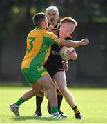 1 September 2018; Shane Moran of Mount Bellew/Moylough in action against Dylan Wall of Corofin during the Londis All Ireland Senior Football 7s semi final match between Corofin and Mount Bellew/Moylough at Kilmacud Crokes GAA Club in Dublin Photo by Eóin Noonan/Sportsfile