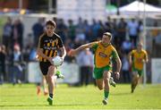 1 September 2018; Mike Daly of Mount Bellew/Moylough in action against Dylan Wall of Corofin during the Londis All Ireland Senior Football 7s semi final match between Corofin and Mount Bellew/Moylough at Kilmacud Crokes GAA Club in Dublin Photo by Eóin Noonan/Sportsfile