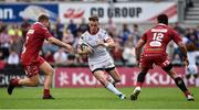 1 September 2018; Craig Gilroy of Ulster in action against James Davies and Kieron Fonotia of Scarlets  during the Guinness PRO14 Round 1 match between Ulster and Scarlets at the Kingspan Stadium in Belfast. Photo by Oliver McVeigh/Sportsfile