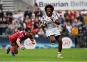1 September 2018; Henry Speight of Ulster on the attack during the Guinness PRO14 Round 1 match between Ulster and Scarlets at the Kingspan Stadium in Belfast. Photo by Oliver McVeigh/Sportsfile