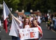 2 September 2018; Tyrone supporters Alva McGrugan, age 15, and Ellie Murphy, age 14, prior to the GAA Football All-Ireland Senior Championship Final match between Dublin and Tyrone at Croke Park in Dublin. Photo by David Fitzgerald/Sportsfile