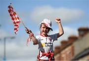 2 September 2018; Tyrone supporter Áine Traynor, age 6, from Killinkere Co. Cavan prior to the GAA Football All-Ireland Senior Championship Final match between Dublin and Tyrone at Croke Park in Dublin. Photo by David Fitzgerald/Sportsfile