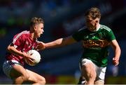 2 September 2018; Daniel Cox of Galway in action against Colm Moriarty of Kerry during the Electric Ireland GAA Football All-Ireland Minor Championship Final match between Kerry and Galway at Croke Park in Dublin. Photo by Seb Daly/Sportsfile