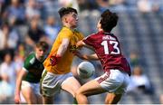 2 September 2018; Marc Kelliher of Kerry saves a shot on goal from Eoghan Tinney of Galway during the Electric Ireland GAA Football All-Ireland Minor Championship Final match between Kerry and Galway at Croke Park in Dublin. Photo by Eóin Noonan/Sportsfile