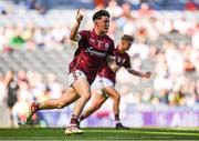 2 September 2018; Tony Gill of Galway celebrates after scoring his side's first goal during the Electric Ireland GAA Football All-Ireland Minor Championship Final match between Kerry and Galway at Croke Park in Dublin. Photo by Eóin Noonan/Sportsfile