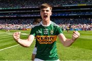 2 September 2018; Séan Quilter of Kerry celebrates following the Electric Ireland GAA Football All-Ireland Minor Championship Final match between Kerry and Galway at Croke Park in Dublin. Photo by Seb Daly/Sportsfile