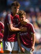 2 September 2018; Paul Kelly, left, consoles Ethan Walsh of Galway following the Electric Ireland GAA Football All-Ireland Minor Championship Final match between Kerry and Galway at Croke Park in Dublin. Photo by Eóin Noonan/Sportsfile