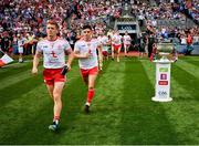 2 September 2018; Peter Harte, left, and Lee Brennan of Tyrone run onto the pitch with team-mates prior to the GAA Football All-Ireland Senior Championship Final match between Dublin and Tyrone at Croke Park in Dublin. Photo by Stephen McCarthy/Sportsfile