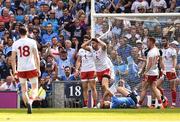 2 September 2018; Mattie Donnelly of Tyrone reacts after giving away a first half penalty during the GAA Football All-Ireland Senior Championship Final match between Dublin and Tyrone at Croke Park in Dublin. Photo by Oliver McVeigh/Sportsfile