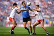 2 September 2018; Michael Fitzsimons of Dublin in action against Lee Brennan, left, and Peter Harte of Tyrone during the GAA Football All-Ireland Senior Championship Final match between Dublin and Tyrone at Croke Park in Dublin. Photo by Eóin Noonan/Sportsfile