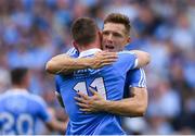 2 September 2018; Dublin's Paul Flynn, behind, and Con O'Callaghan celebrate after the GAA Football All-Ireland Senior Championship Final match between Dublin and Tyrone at Croke Park in Dublin. Photo by Piaras Ó Mídheach/Sportsfile