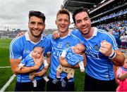 2 September 2018; Dublin's Bernard Brogan, left, Paul Flynn and Michael Darragh Macauley with twins Keadán, left, and Donagh Brogan following the GAA Football All-Ireland Senior Championship Final match between Dublin and Tyrone at Croke Park in Dublin. Photo by Stephen McCarthy/Sportsfile