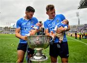 2 September 2018; Dublin's Bernard Brogan, left, and Paul Flynn with twins Keadán, left, and Donagh Brogan following the GAA Football All-Ireland Senior Championship Final match between Dublin and Tyrone at Croke Park in Dublin. Photo by Stephen McCarthy/Sportsfile